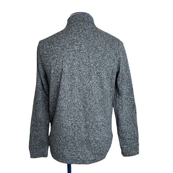 Mens Sweater Jacket Knit Size L Full Zip Long Sleeves Mock neck Gray - Picture 3 of 12